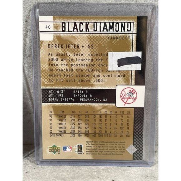 Derek Jeter NY Yankees HOF 2000 Upper Deck Black Diamond Card #40 Crown‎ Royale - Picture 7 of 7